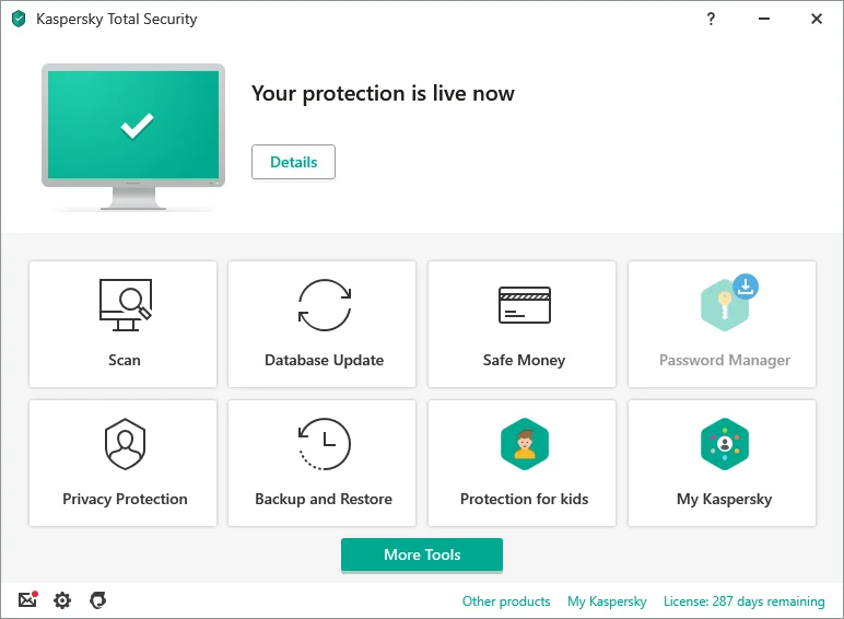 Kaspersky Total Security app preview